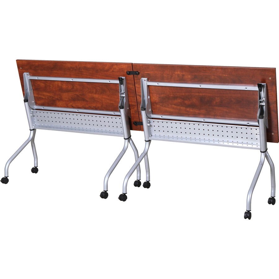 Lorell Flip Top Training Table - Rectangle Top - Four Leg Base - 4 Legs - 23.60" Table Top Width x 48" Table Top Depth - 29.50" Height x 47.25" Width x 23.63" Depth - Training - Assembly Required - Cherry - Nylon - Melamine Top Material - 1 Each