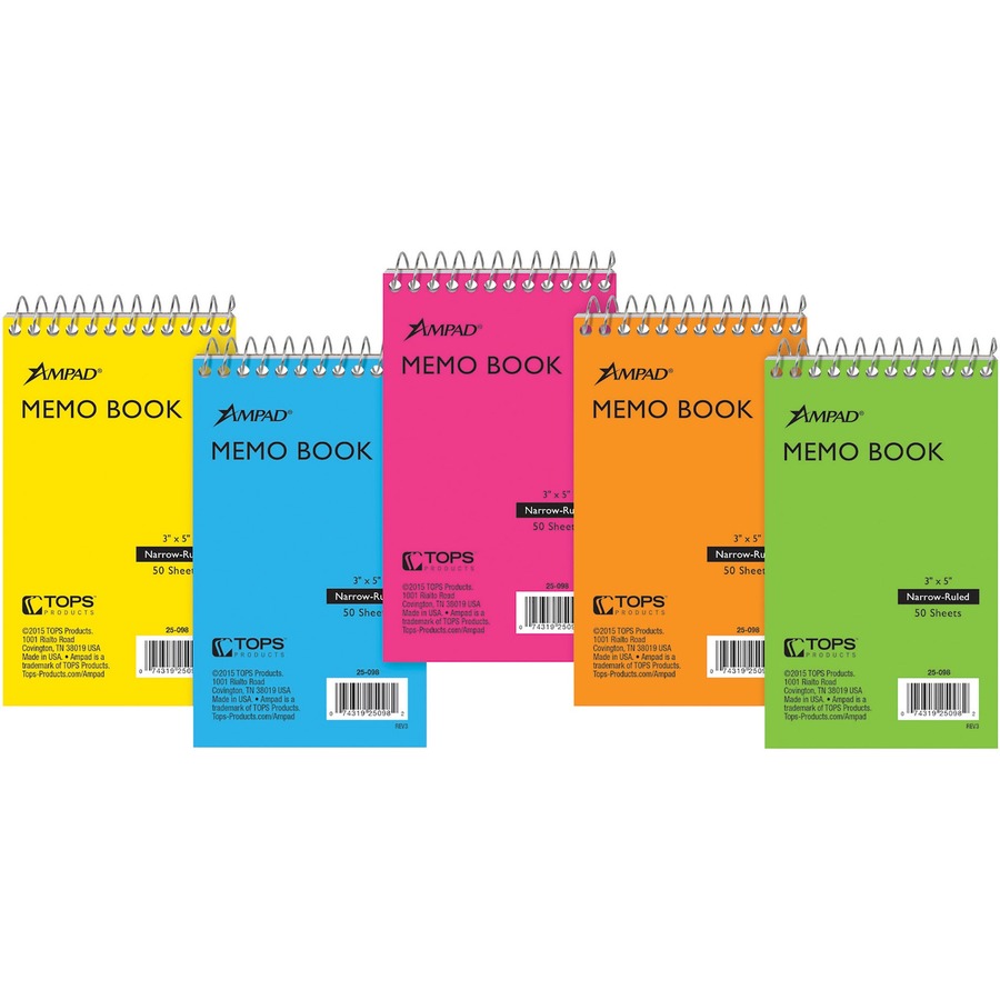 Ampad Glow Mini Memo Book Memo / Subject Notebooks TOPS Products