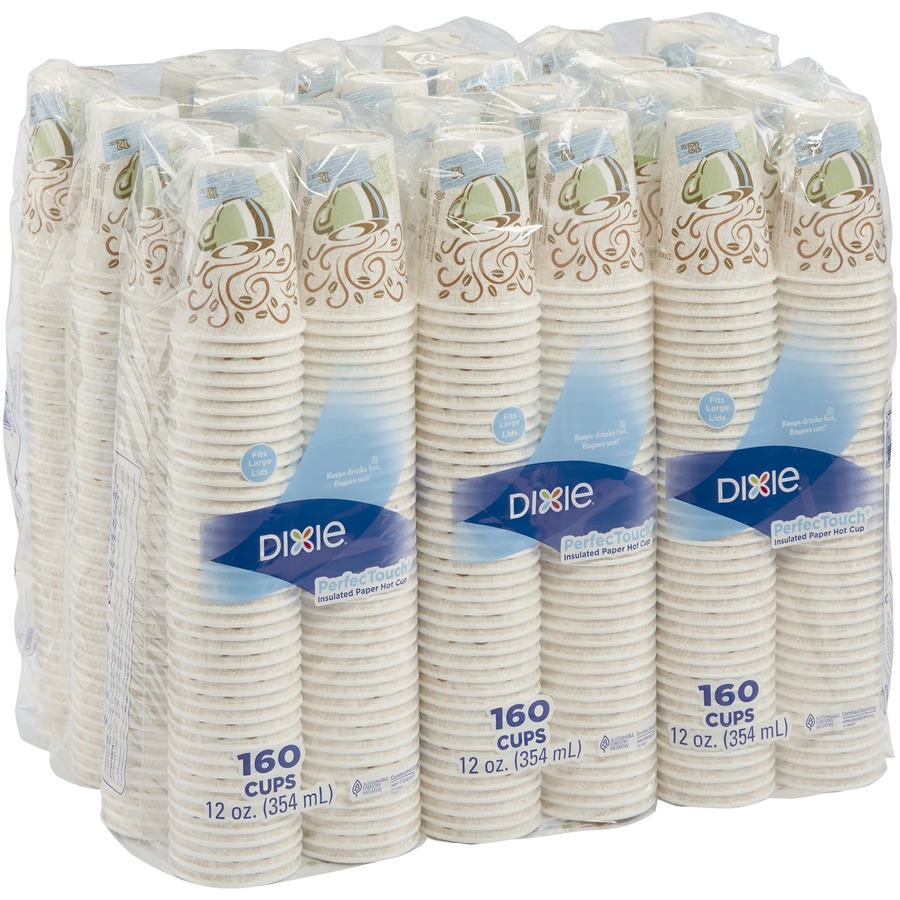 DIXIE PerfecTouch 12 oz. Disposable Paper Cups, Hot Drinks, Coffee