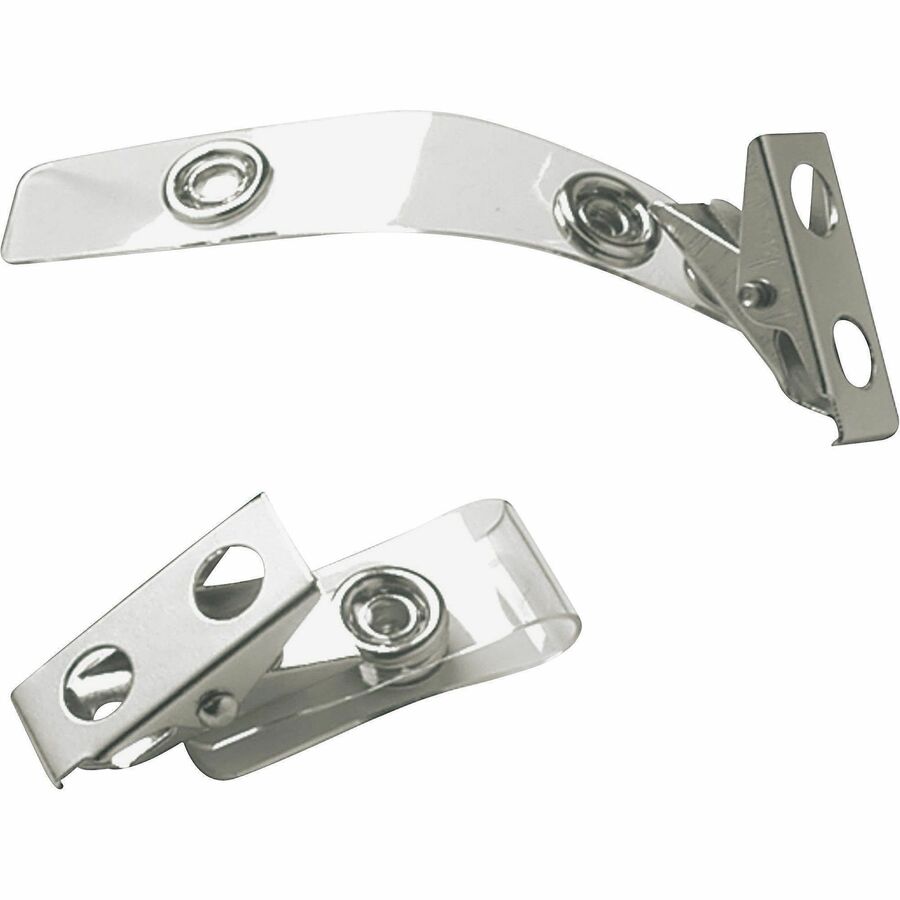 Image of SICURIX ID Strap Clip Adapter - 2.8" Length x 0.4" Width - for Badge - Pre-punched - Clear - 25/Pack - 4 / Box