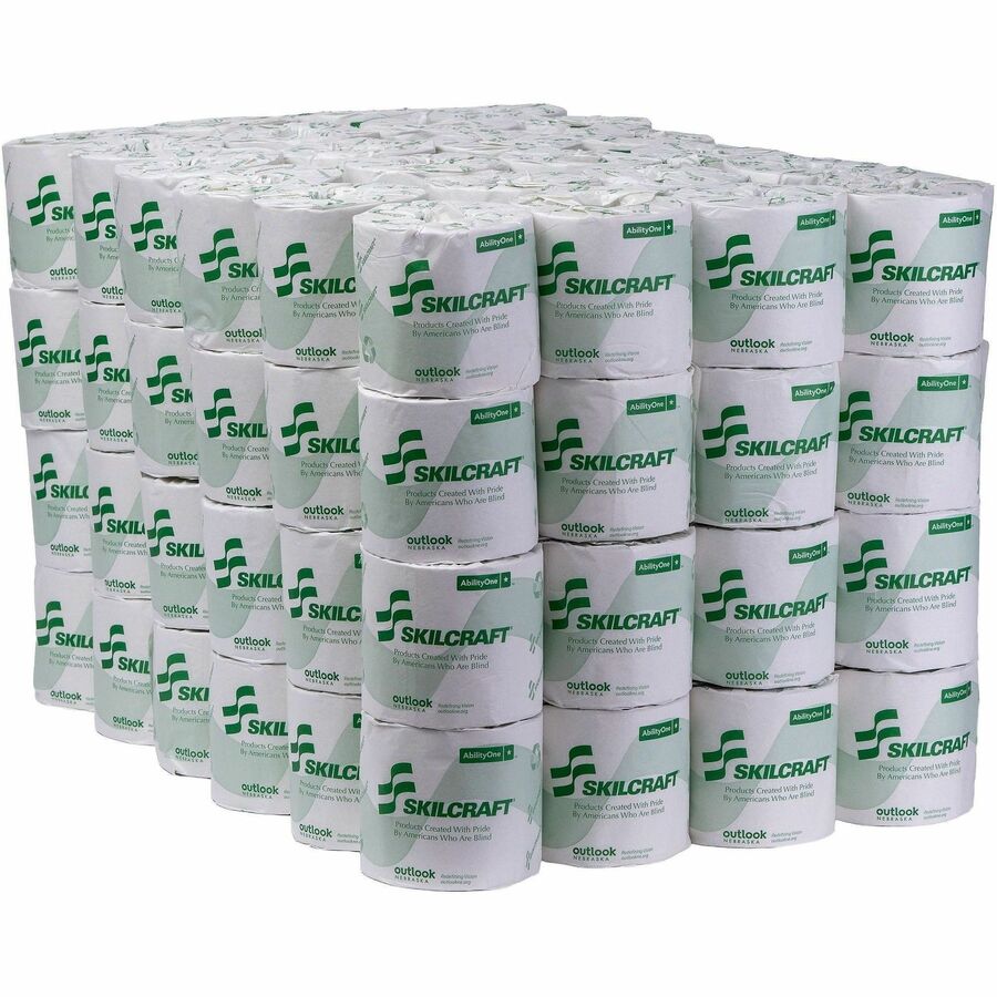 Picture of 1-ply PCF Toilet Tissue Roll, 1000 sheets, 4 in x 3.75 in, White, Septic-safe, 96 CT