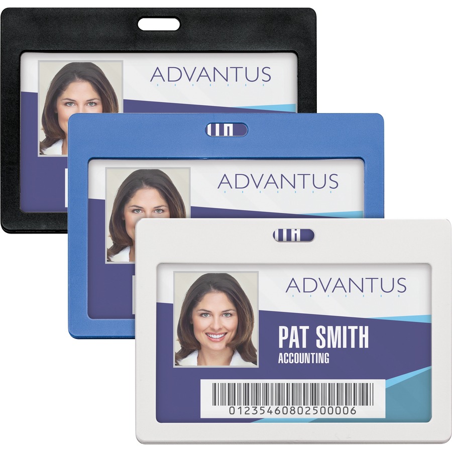 Advantus Horizontal Rigid ID Badge Holder - Name Badge Holders ...