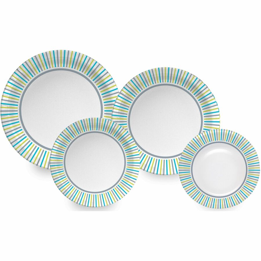 Genuine Joe Round Paper Plates, 8-5/8, Multicolor, Pack of 125