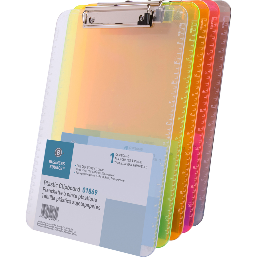 Picture of Business Source Flat Clip Plastic Clipboard