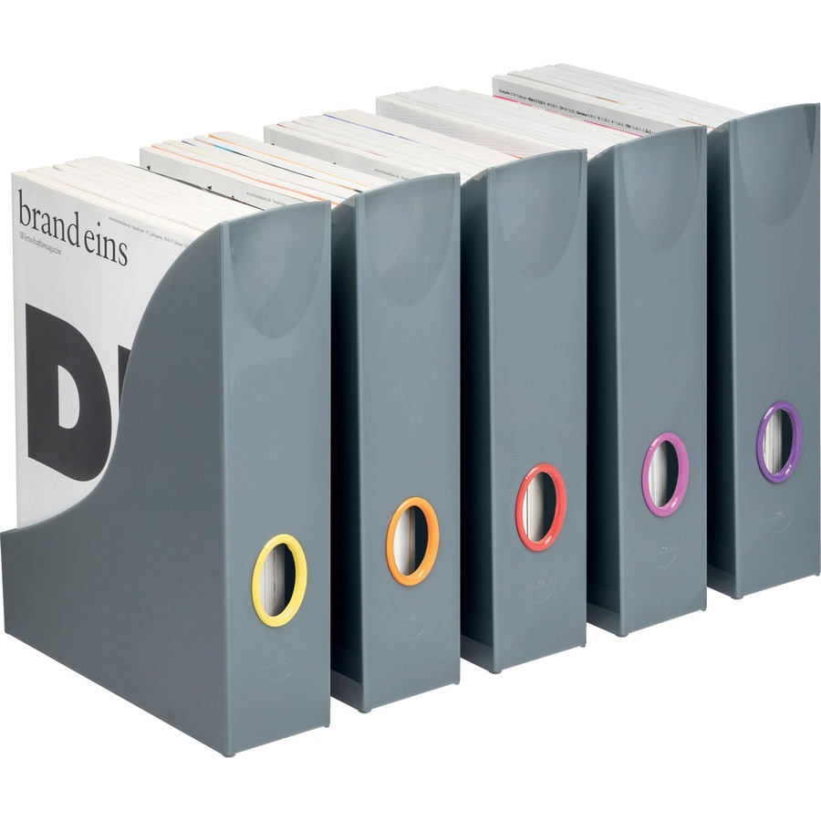 Picture of DURABLE VARICOLOR Magazine Rack Set, Gray/Multicolor - 5 pack