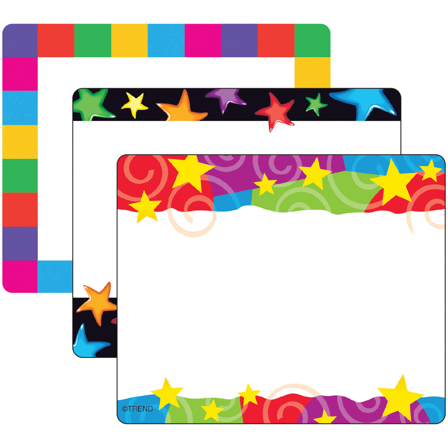 Trend Terrific Labels Colorful Assorted Name Tags - Self-adhesive ...