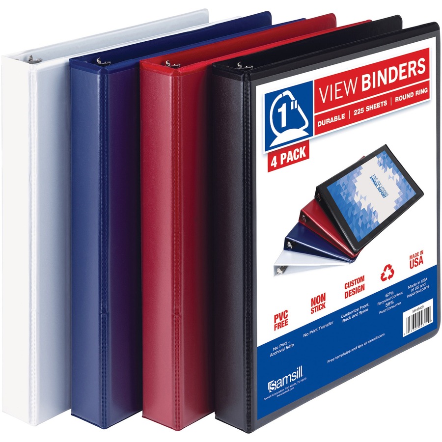 Samsill Durable 1 Inch Binder, Made in The USA, D Ring Binder ...