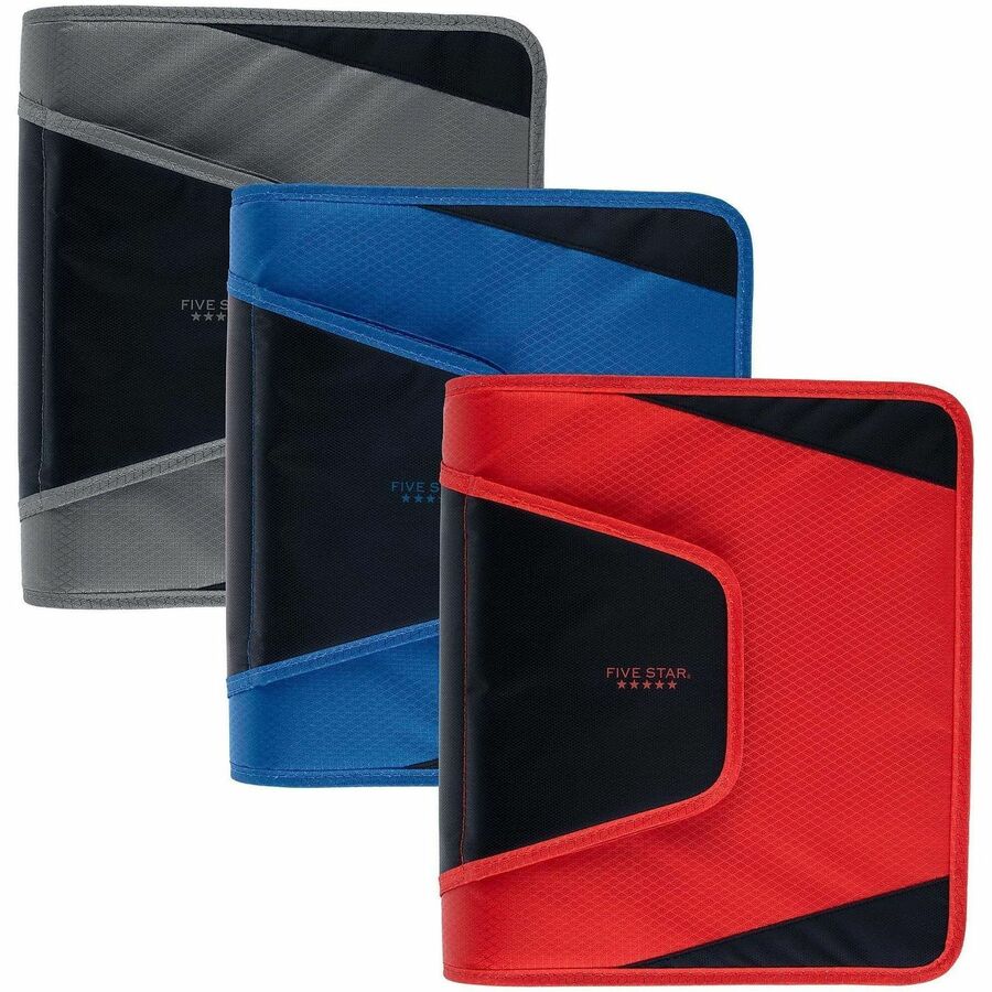 Mead Zipper Binder - 500 Sheet Capacity - 3 Ring - Fastener: Ring - Pocket: 3 - Multi-colored - Zipper Closure, Wear Resistant, Tear Resistant, Durable, Expandable - 1 Each - Kennedy Office