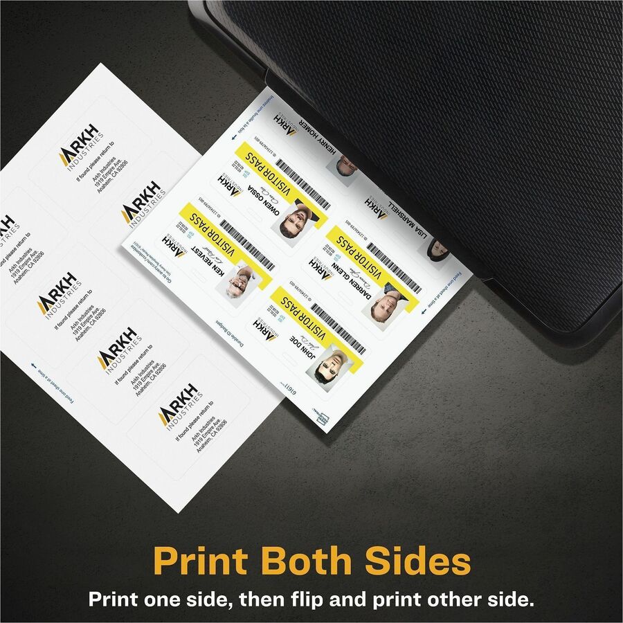 Picture of Name Badge Inserts, Landscape 2.1" x 3.4", Double-sided PET, 11 mil, Waterproof, Clip hole, 80/Pack