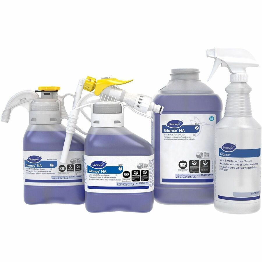 DVO100975197CT - Super-concentrated, non-ammoniated glass cleaner meets EcoLogo and Greenguard standards and delivers streak-free results. Use the quick-drying formula on most washable surfaces, including chrome, stainless steel, bathroom fixtures and laminate countertops. It wipes clean and dries without smearing glass or mirror surfaces. Glass cleaner has no added fragrance and is super-concentrated for convenient use and improved efficiency. It comes in a J-Fill bottle that works with the J-Fill dispensing system for dispensing accurate cleaning solutions with no measuring, mixing or mess. Cleaner dispenses at a 1:64 dilution. Metering tip in every bottle ensures precise dilution, reduces maintenance and eliminates the possibility of tampering with dilution ratios. Simply push a button or squeeze the trigger.