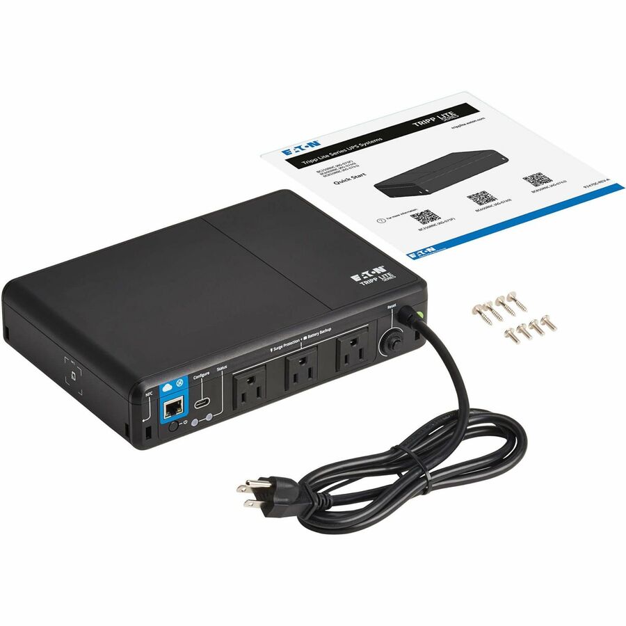 Eaton Tripp Lite Series 350VA 210W 120V Standby Cloud-Connected UPS with Remote Monitoring - 3 NEMA 5-15R Outlets (Surge + Battery Backup), 5-15P Plug, Desktop