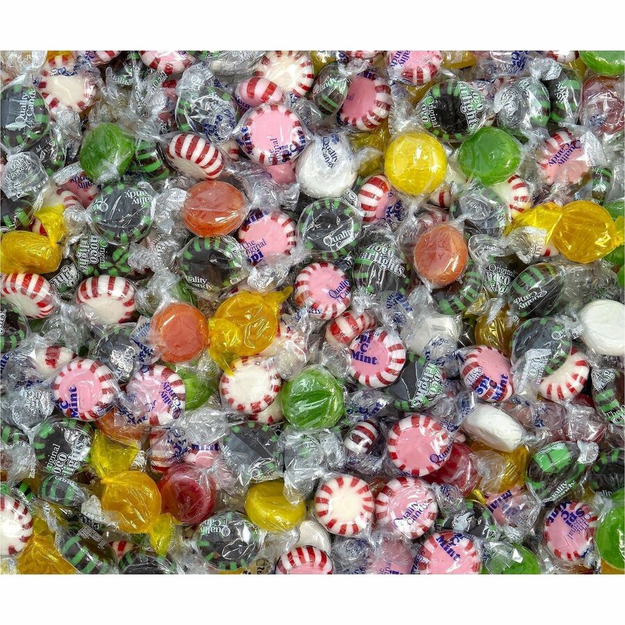 Green Rabbit Candy Jar Assortment Bag - Mint, Starlight Peppermint, Chocolate, Pineapple, Butterscotch, Watermelon, Mango, Coconut - Individually Wrapped - 5 lb - 1 / Carton