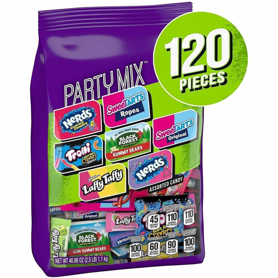 Green Rabbit Nerds Party Mix Candy Variety Pack - Assorted - 120 /Bag - 1 / Carton