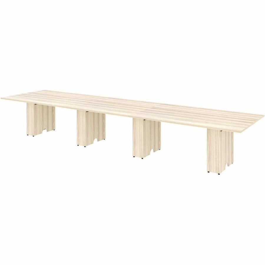 Lorell Essentials Modular Conference Tables - 1" Height x 47" Width x 47" Depth - Band Edge - Finish: Modern Elm - Laminate, Melamine Table Top - Modular, Eco-friendly - For Conference Table, Meeting, Office - 1 Each