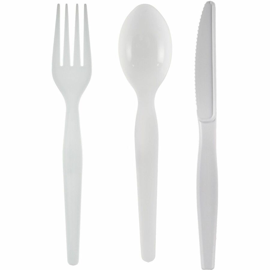 Genuine Joe Disposable Polystyrene Cutlery - Spoon - Spoon - Food, Cafeteria, Breakroom - Disposable - Polystyrene - White - 1 Carton