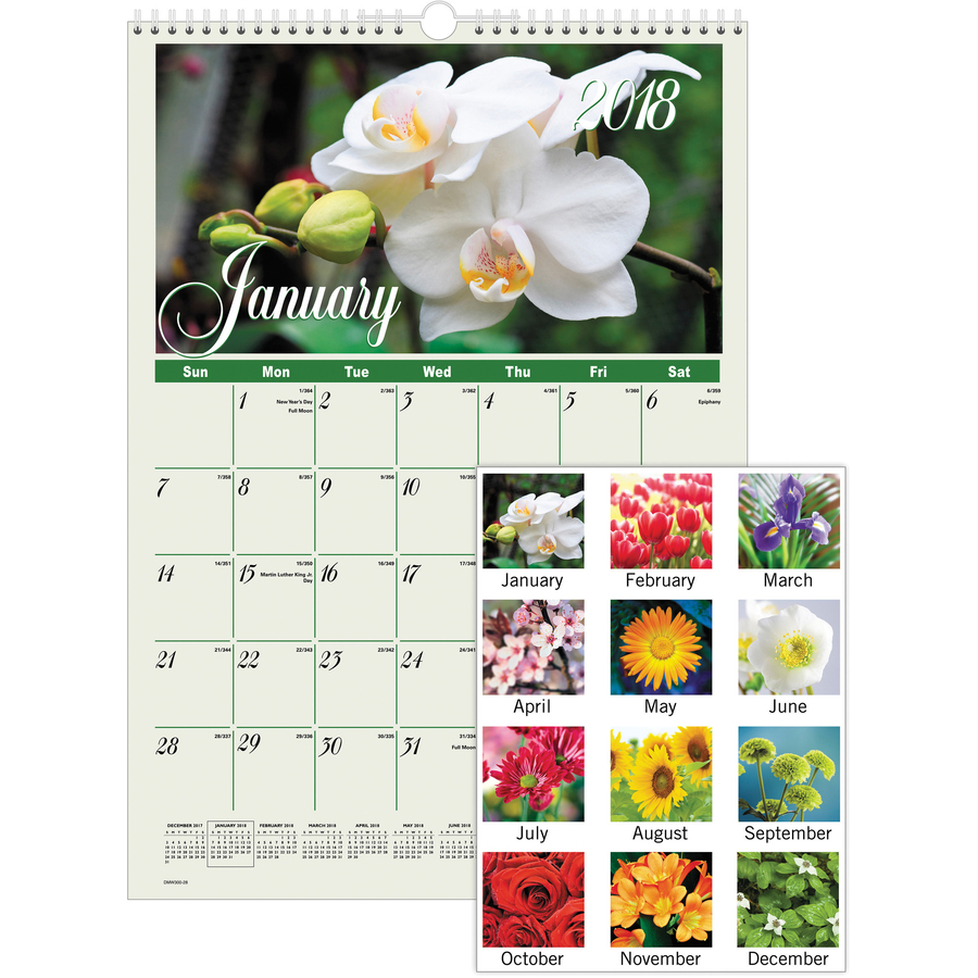 AAGDMW30028 Quartet® AtAGlance Flower Garden Monthly Wall Calendar