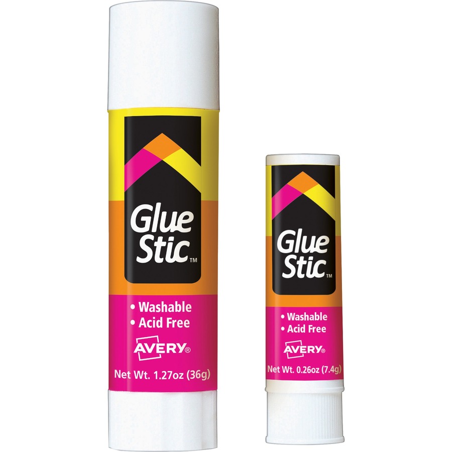  Avery Glue Stick White, Washable, Nontoxic, Permanent Glue,  6 Per Pack, 3 Packs, 18 Total
