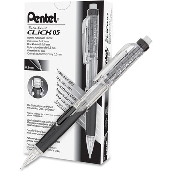 Pentel&#174; Twist-Erase CLICK Mechanical Pencil, 0.5 mm, Black Barrel, EA
