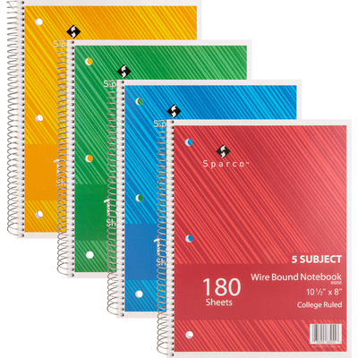 SPR83255 : Sparco Products Sparco Wirebound College Ruled Notebooks ...