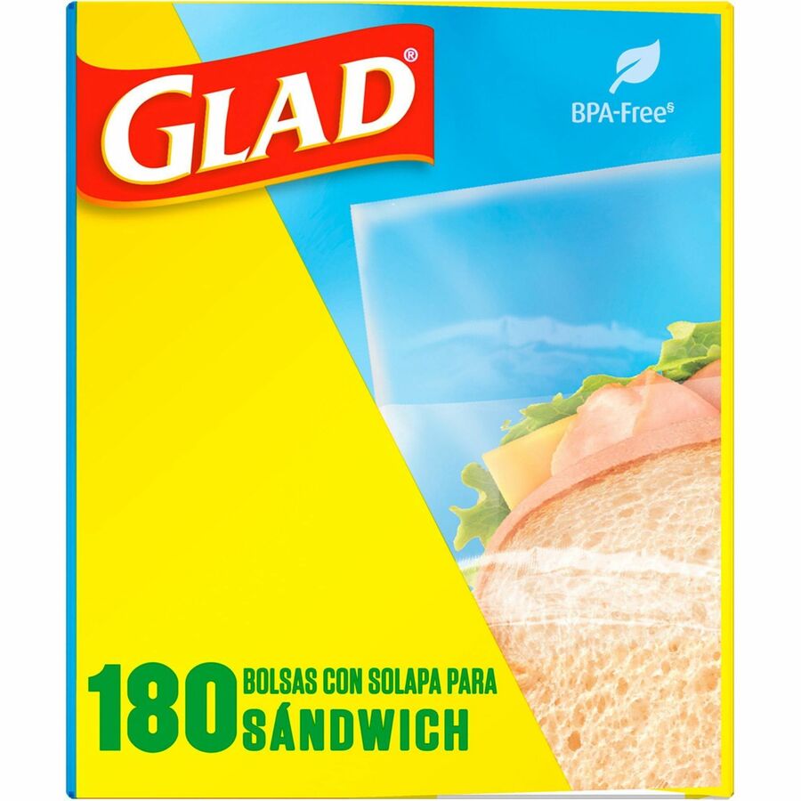 Glad Zipper Food Storage Plastic Bags - Sandwich - 100 Count, Pack of 6