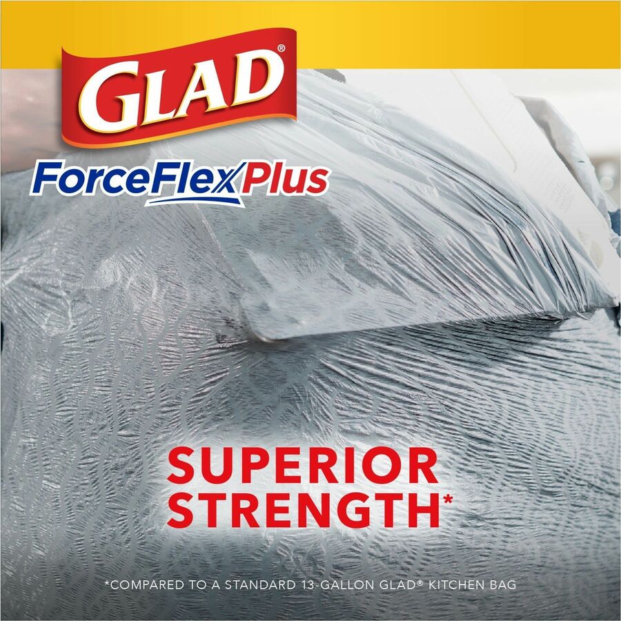 Glad ForceFlex 13 Gallon Tall Trash Bags - 13 gal - 0.82 mil (21