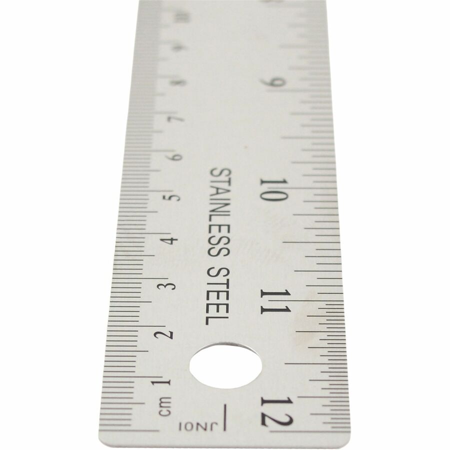 2 Pack Stainless Steel 12 Inch Metal Ruler Non-Slip Cork Back, with Inch  and Metric Graduations 2 Pack