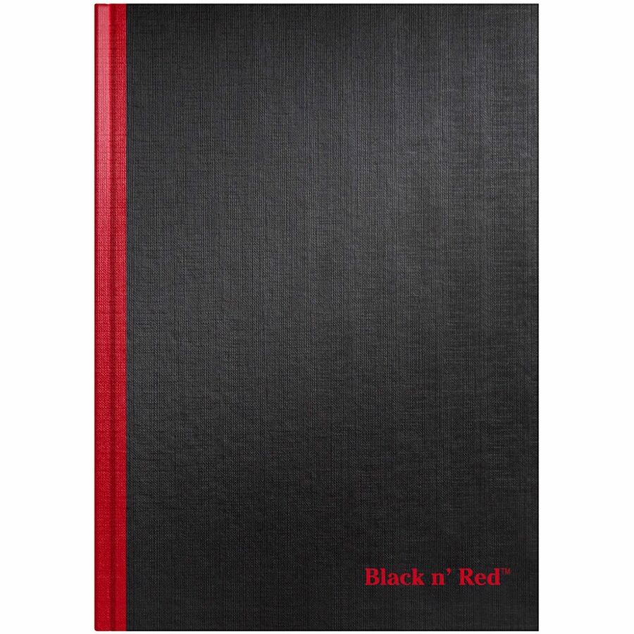 Black N Red Casebound Ruled Notebooks 96 Sheets Sewn 24 Lb Basis Weight 8 1 4 X 11 3 4 White Paper Red Binder Black Cover Heavyweight Cover Hard Cover Ribbon Marker 1each Yuletide Office Solutions