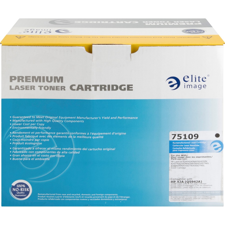 Elite Image 75109 Print Cartridge 10000 Page Yield Black Replacement for HP  42A 