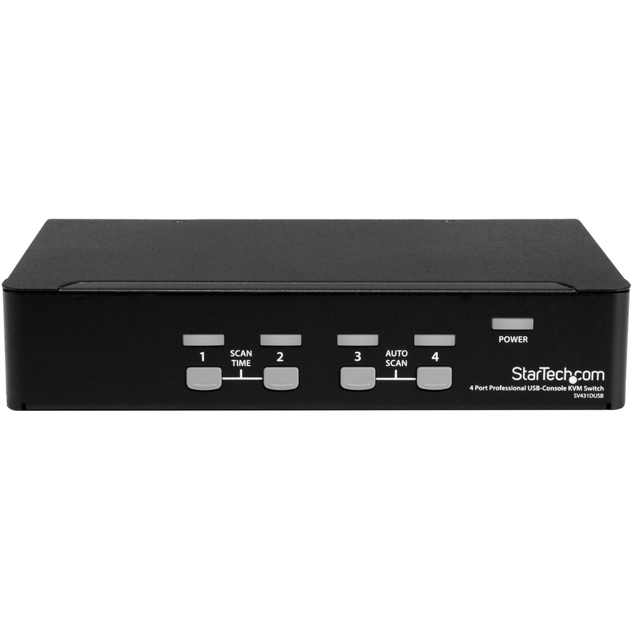 StarTech.com 4 Port 1U Rackmount USB PS/2 KVM Switch with OSD