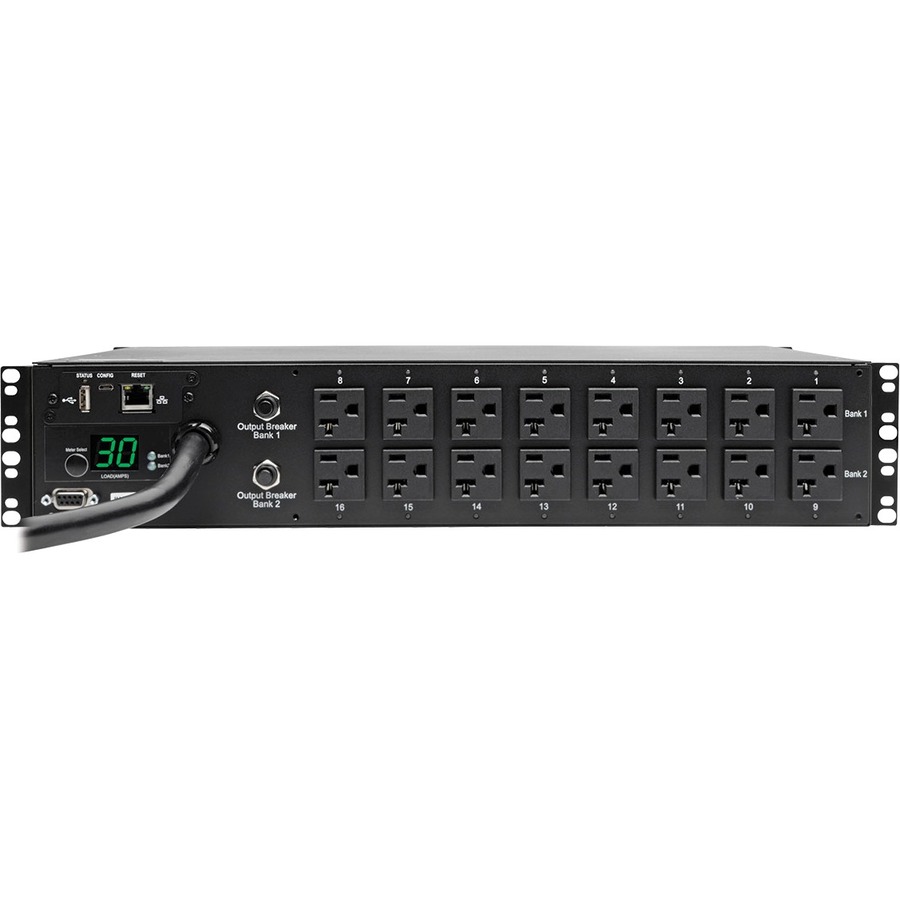 Tripp Lite by Eaton PDU 2.9kW Single-Phase Switched PDU - LX Interface 120V Outlets (16 5-15/20R) 10 ft. (3.05 m) Cord with L5-30P 2U TAA