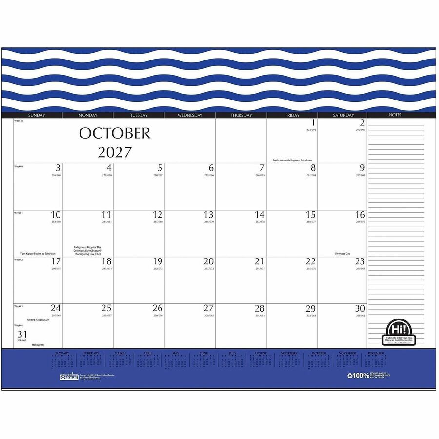 Picture of House of Doolittle 12-Month Recycled Desk Pad Calendar