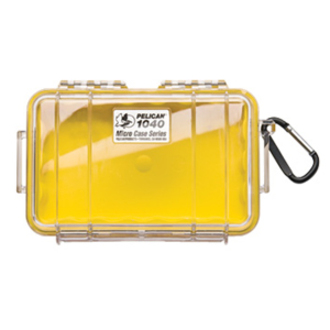 Pelican 1040 Micro Case with Yellow Liner - 5.06" x 2.12" x 7.5" - Clear