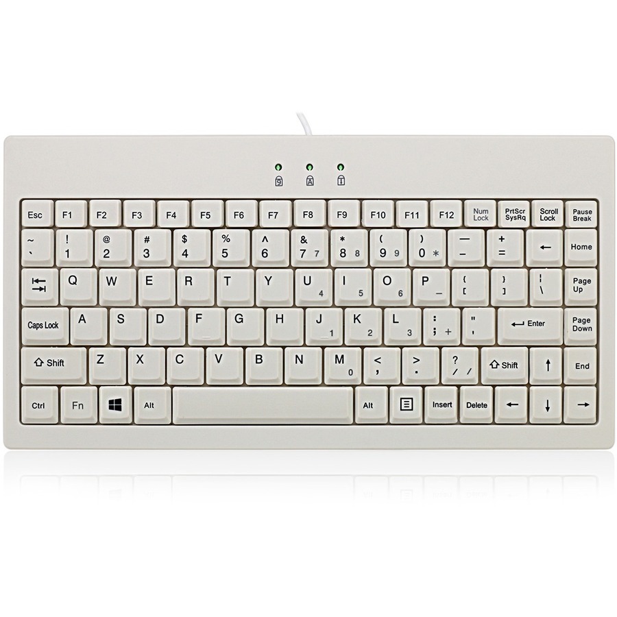 Adesso EasyTouch AKB-110W Mini Keyboard - USB, PS/2 - 87 Keys - White