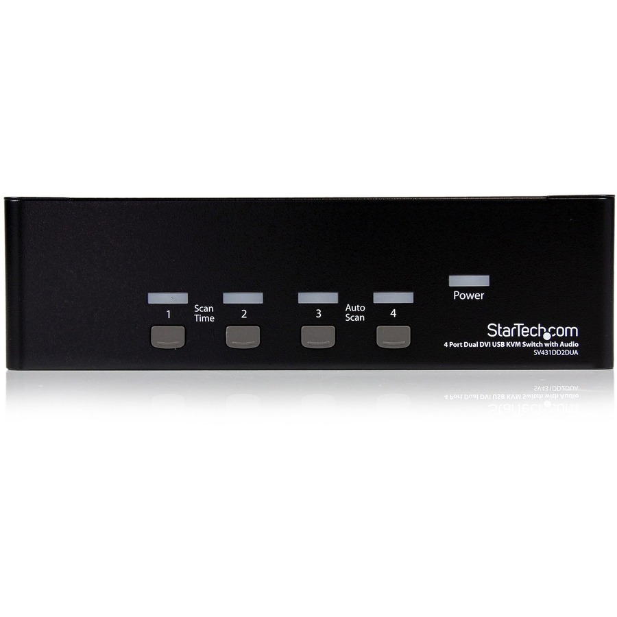 StarTech.com 4 Port Dual DVI USB KVM Switch w/ Audio & USB Hub