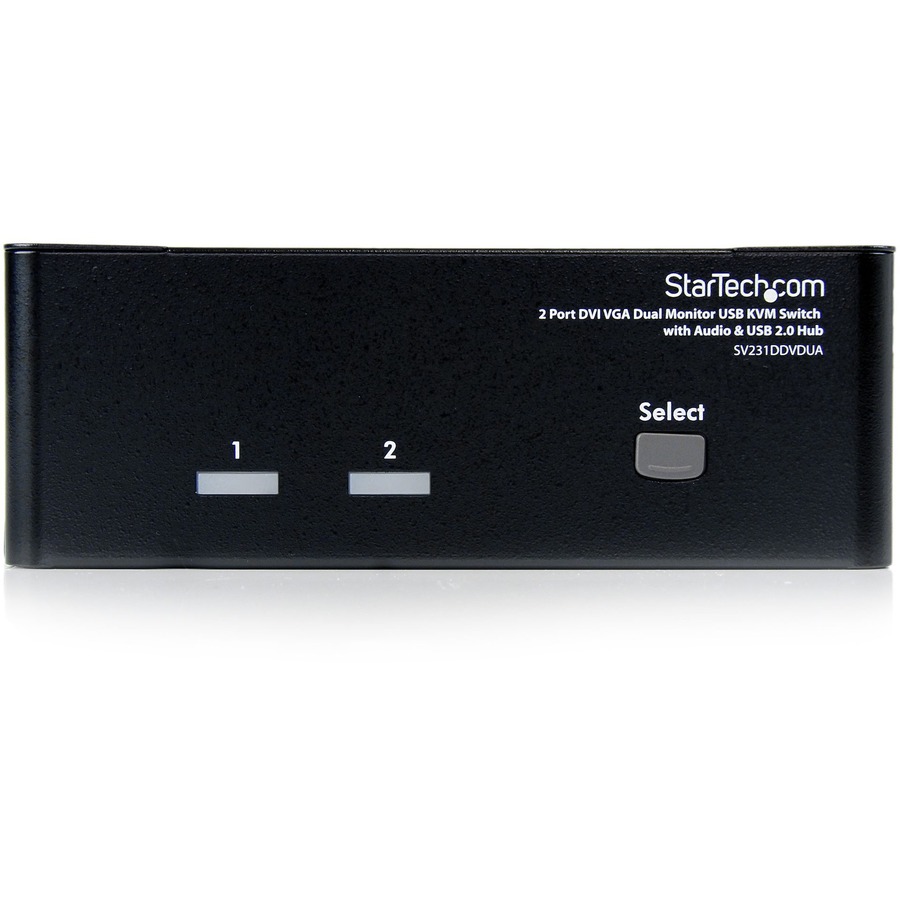 StarTech.com 2 Port DVI VGA Dual Monitor KVM Switch USB with Audio & USB 2.0 Hub