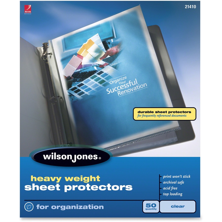Business Source Top-Loading Poly Sheet Protectors - 3.3 mil Thickness - For  Letter 8 1/2 x 11 Sheet - 3 x Holes - Ring Binder - Rectangular - Clear -  Polypropylene - 100 / Box - R&A Office Supplies
