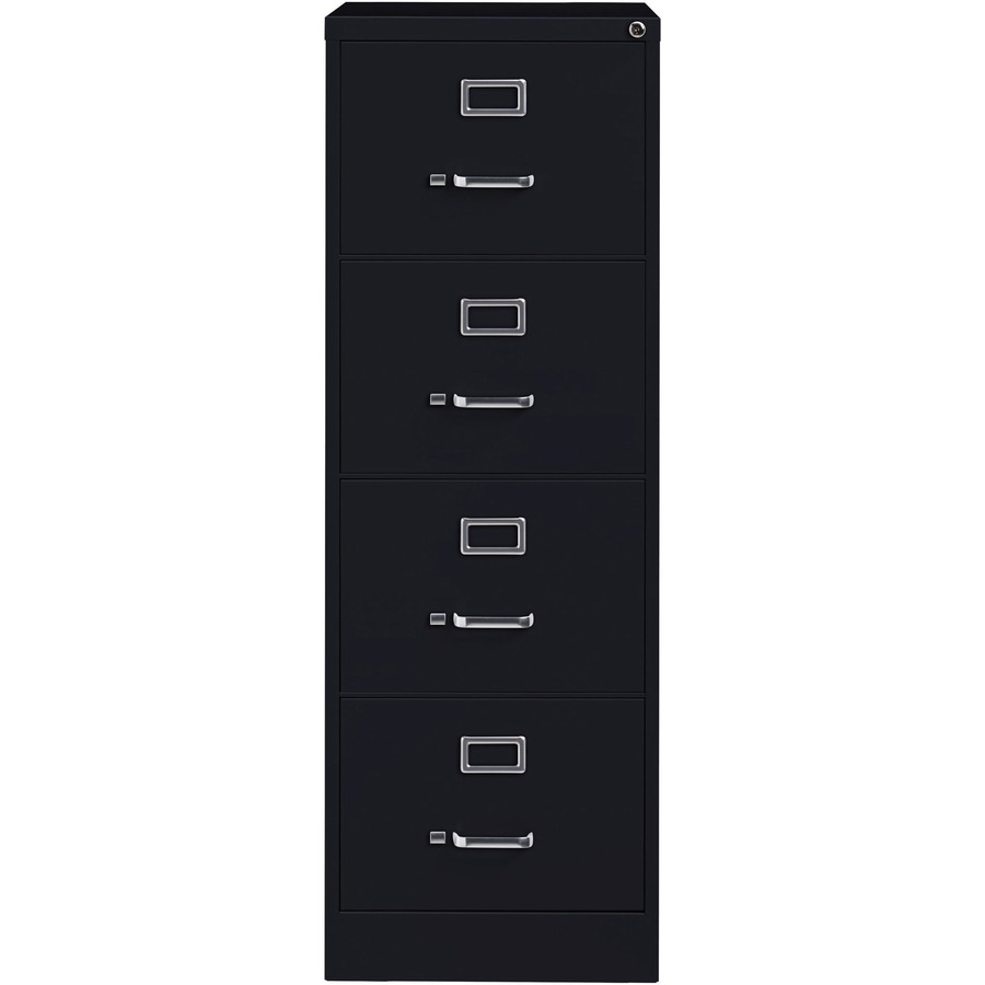 Lorell Vertical File Cabinet - 4-Drawer - 18 x 26.5 x 52 - 4 x Drawer(s)  for File - Legal - Vertical - Lockable, Ball-bearing Suspension, Heavy Duty  - Black - Steel - Recycled - Bluebird Office Supplies