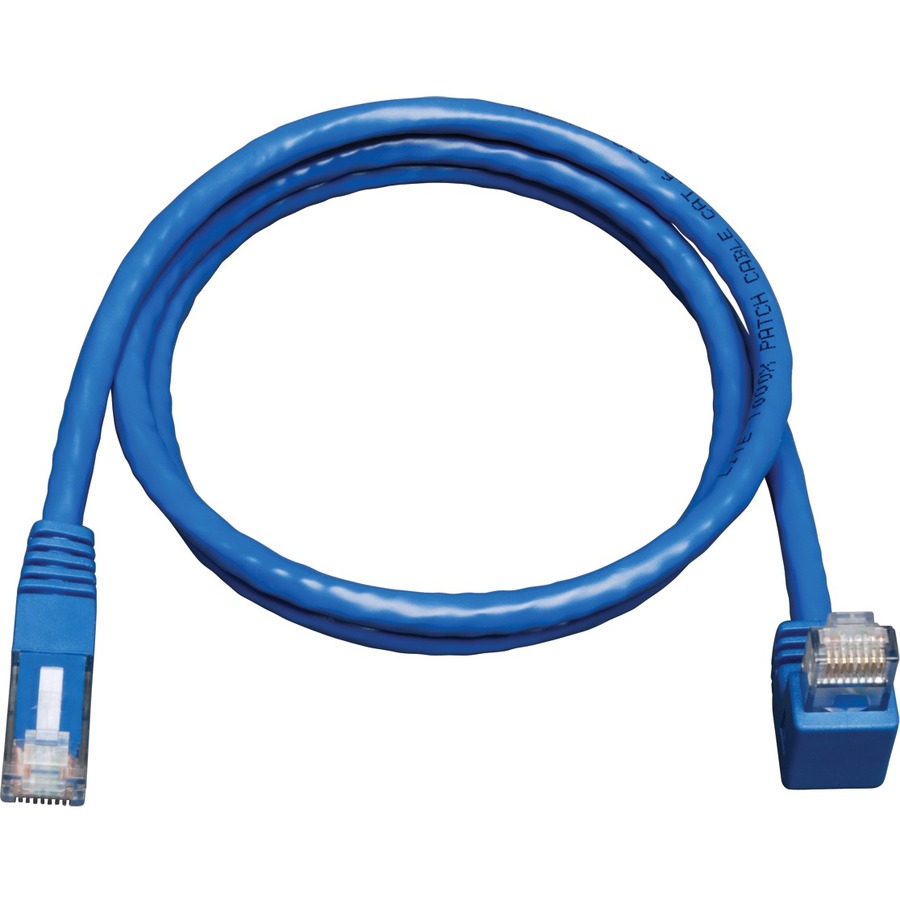 Tripp Lite by Eaton Down-Angle Cat6 Gigabit Molded UTP Ethernet Cable (RJ45 Right-Angle Down M to RJ45 M) Blue 3 ft. (0.91 m)