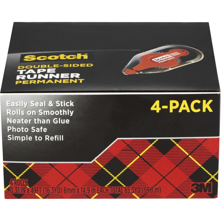 Scotch Double-Coated Paper Tape - 36 yd Length x 2 Width - 6 mil Thickness  - 3 Core - Kraft - Rubber Backing - Chemical Resistant, Temperature  Resistant, Moisture Resistant, UV Resistant 