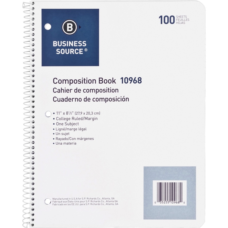 Picture of Business Source Wirebound College Ruled Notebooks - Letter