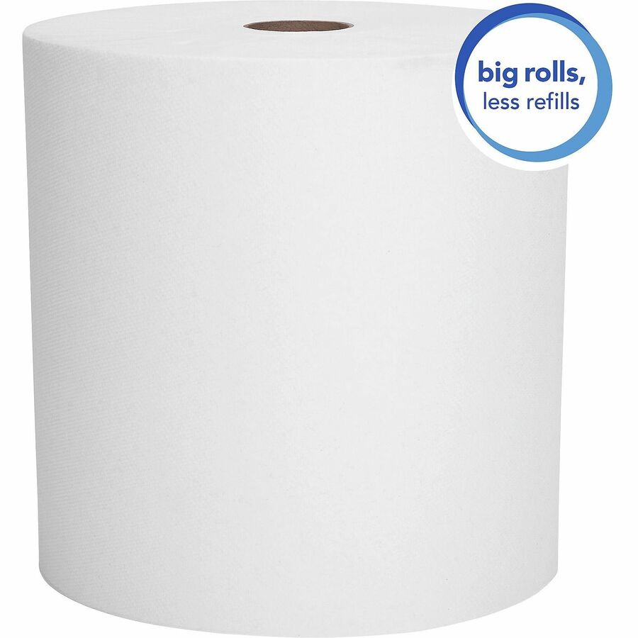 Pacific Blue Basic Nonperforated Paper Towel Rolls, 1-Ply, 7.88 x 800 ft,  White, 6 Rolls/Carton