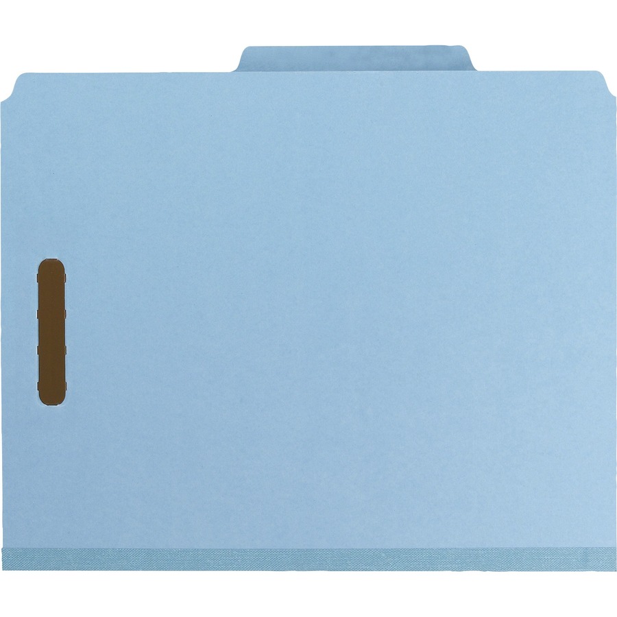 Picture of Smead 100 Recycled Pressboard Colored Classification Folders - 3 Folder Capacity - Letter - 8 1/2 x 11 Sheet Size - 3 Expansion - 2 Fastener(s) - 2/5 Tab Cut - Right of Center Tab Location - Blue - Recycled - 10 / Box