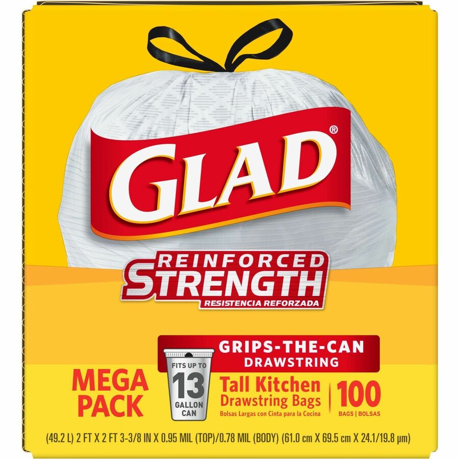 Glad Tall Kitchen Drawstring Recycling Bags + Clear Trash Bags - 13 Gallon  - 45ct