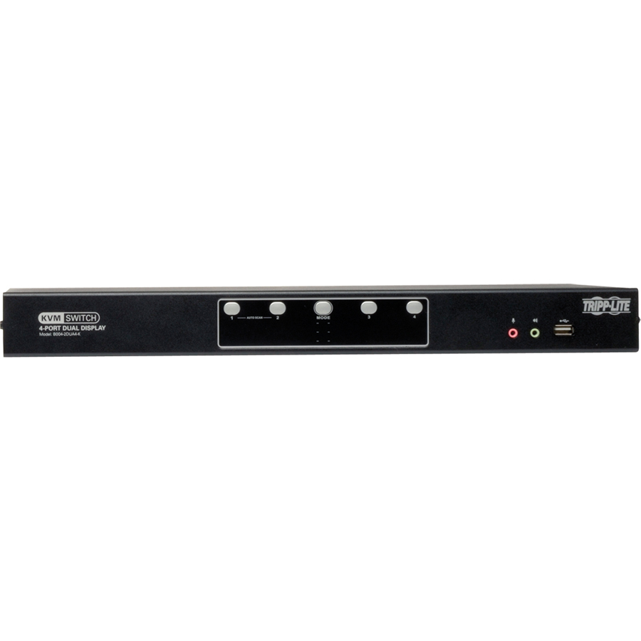 Tripp Lite by Eaton 4-Port Dual Monitor DVI KVM Switch with Audio and USB 2.0 Hub, Cables included