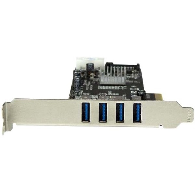 StarTech 4 Port PCI Express (PCIe) SuperSpeed USB 3.0 Card Adapter w/ 2 Dedicated 5Gbps Channels - UASP - SATA / LP4 Power