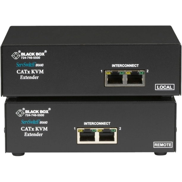 Black Box ServSwitch CATx USB KVM Extender, Dual-Head VGA with Serial and Audio