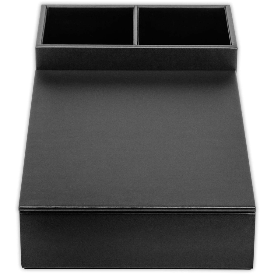 Classic Black Leather Coffee Condiment Organizer – dacasso-inc