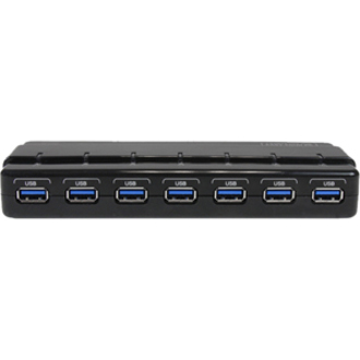 StarTech 7 Port SuperSpeed USB 3.0 Hub - 5Gbps - Desktop USB Hub with Power Adapter - Black