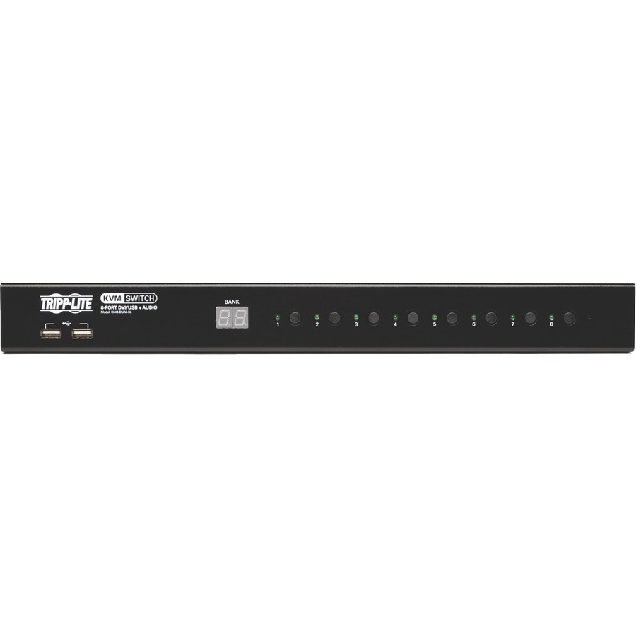 Tripp Lite by Eaton 8-Port 1U Rack-Mount DVI / USB KVM Switch with Audio and 2-port USB Hub