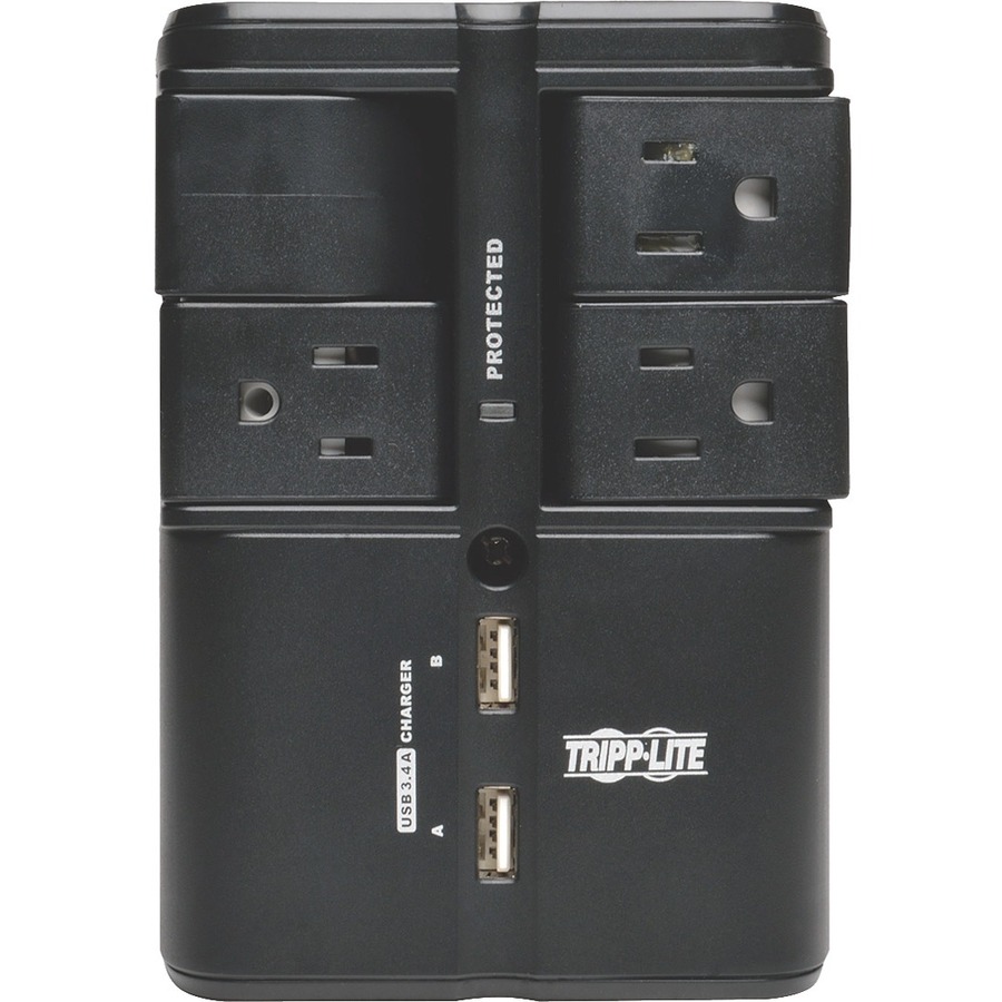 Tripp Lite by Eaton Protect It! Surge Protector with 4 Rotatable Outlets, Direct Plug-In, 1080 Joules, 3.4A USB Charger